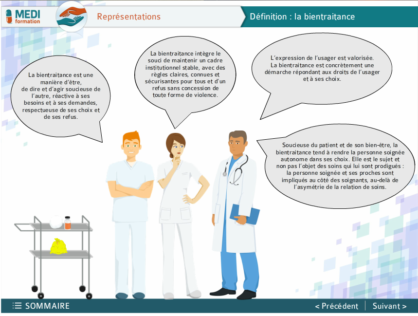 Page de cours : représentations de la bientraitance