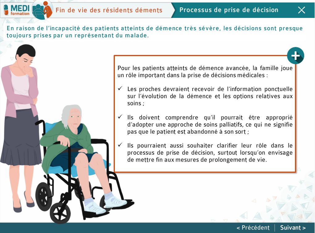 Page de cours sur le processus de décision lors de fin de vie d’un patient